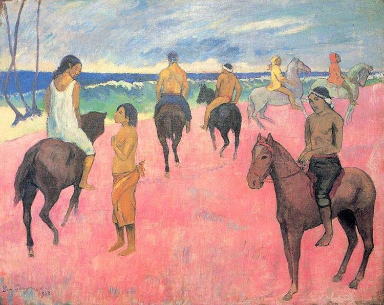 Paul Gauguin Riders on the Beach Norge oil painting art